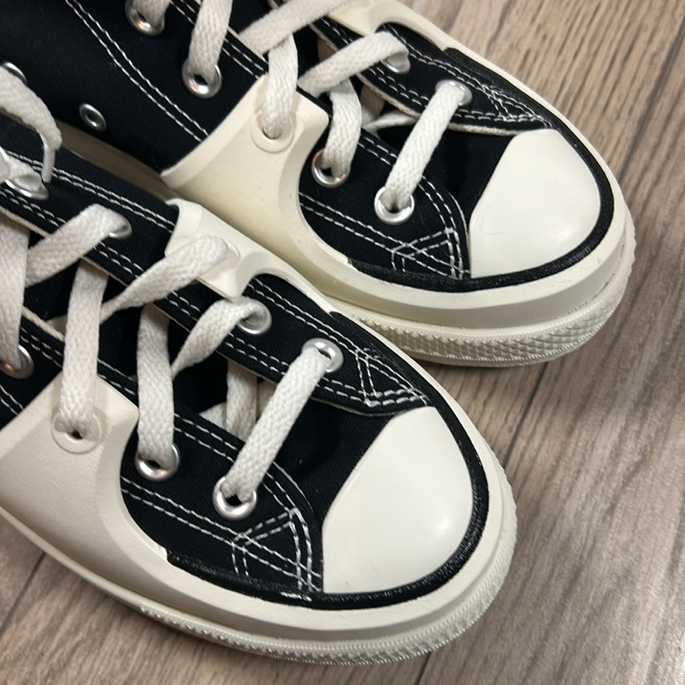 New nwot Converse CTAS Construct Black/Vintage White/Egret Sneakers Platform - Picture 8 of 11